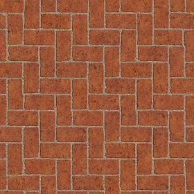 Textures   -   ARCHITECTURE   -   PAVING OUTDOOR   -   Terracotta   -   Herringbone  - Cotto paving herringbone outdoor texture seamless 06764 (seamless)