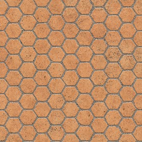 Textures   -   ARCHITECTURE   -   PAVING OUTDOOR   -  Hexagonal - Terracotta paving outdoor hexagonal texture seamless 06021