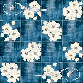 Textures   -   ARCHITECTURE   -   TILES INTERIOR   -   Ornate tiles   -  Floral tiles - Ceramic floral tiles texture seamless 19202