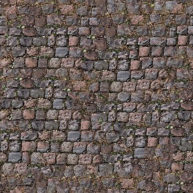 Textures   -   ARCHITECTURE   -   ROADS   -   Paving streets   -  Damaged cobble - Dirt street paving cobblestone texture seamless 17013