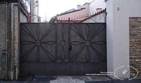 Textures   -   ARCHITECTURE   -   BUILDINGS   -   Gates  - Old rusty iron entrance gate texture 18606