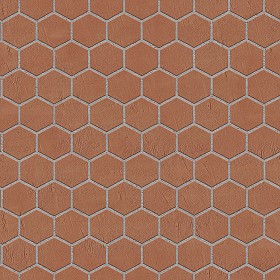 Textures   -   ARCHITECTURE   -   PAVING OUTDOOR   -   Hexagonal  - Terracotta paving outdoor hexagonal texture seamless 06022 (seamless)