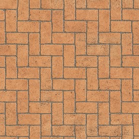 Textures   -   ARCHITECTURE   -   PAVING OUTDOOR   -   Terracotta   -   Herringbone  - Cotto paving herringbone outdoor texture seamless 06767 (seamless)