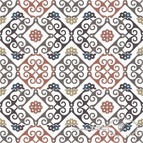 Textures   -   ARCHITECTURE   -   TILES INTERIOR   -   Ornate tiles   -   Mixed patterns  - Ceramic ornate tile texture seamless 20270 (seamless)