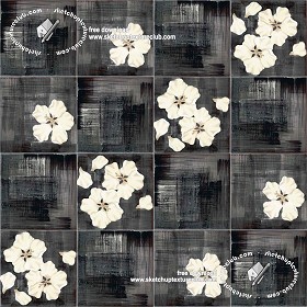 Textures   -   ARCHITECTURE   -   TILES INTERIOR   -   Ornate tiles   -  Floral tiles - Ceramic floral tiles texture seamless 19206