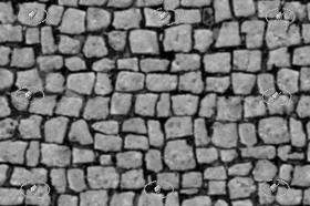 Textures   -   ARCHITECTURE   -   ROADS   -   Paving streets   -   Damaged cobble  - Damaged cobblestone texture seamless 21235 - Displacement