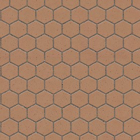 Textures   -   ARCHITECTURE   -   PAVING OUTDOOR   -   Hexagonal  - Terracotta paving outdoor hexagonal texture seamless 06026 (seamless)