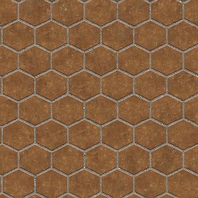 Textures   -   ARCHITECTURE   -   PAVING OUTDOOR   -  Hexagonal - Terracotta paving outdoor hexagonal texture seamless 06027