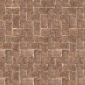 Textures   -   ARCHITECTURE   -   PAVING OUTDOOR   -   Terracotta   -   Herringbone  - Cotto paving herringbone outdoor texture seamless 06772 (seamless)
