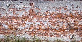 Textures   -   ARCHITECTURE   -   BRICKS   -  Damaged bricks - Old damaged wall bricks texture horizontal seamless 19658