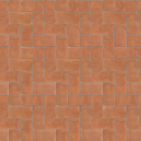 Textures   -   ARCHITECTURE   -   PAVING OUTDOOR   -   Terracotta   -  Herringbone - Cotto paving herringbone outdoor texture seamless 06773