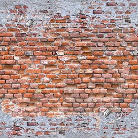 Textures   -   ARCHITECTURE   -   BRICKS   -  Damaged bricks - Damaged bricks texture seamless 19659