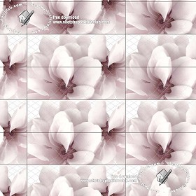 Textures   -   ARCHITECTURE   -   TILES INTERIOR   -   Ornate tiles   -  Floral tiles - Ceramic floral tiles texture seamless 19211