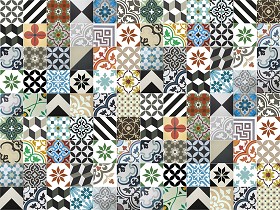 Textures   -   ARCHITECTURE   -   TILES INTERIOR   -   Ornate tiles   -   Patchwork  - Patchwork tile texture seamless 16821 (seamless)