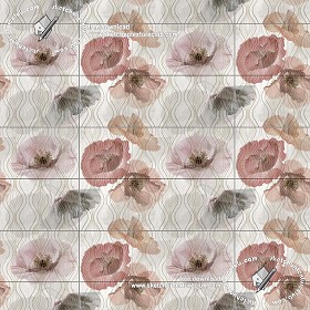 Textures   -   ARCHITECTURE   -   TILES INTERIOR   -   Ornate tiles   -   Floral tiles  - Ceramic floral tiles texture seamless 19213 (seamless)