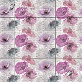 Textures   -   ARCHITECTURE   -   TILES INTERIOR   -   Ornate tiles   -  Floral tiles - Ceramic floral tiles texture seamless 19214