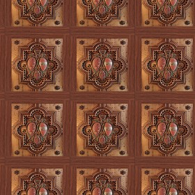 Textures   -   ARCHITECTURE   -   WOOD   -  Wood panels - Old wood ceiling tiles panels texture seamless 04611