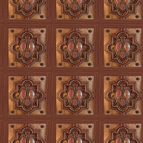 Textures   -   ARCHITECTURE   -   WOOD   -   Wood panels  - Old wood ceiling tiles panels texture seamless 04611 (seamless)