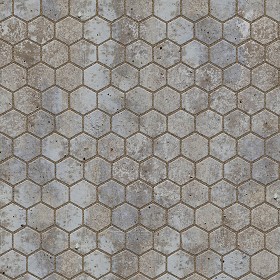 Textures   -   ARCHITECTURE   -   PAVING OUTDOOR   -  Hexagonal - Dirty stone paving outdoor hexagonal texture seamless 06035