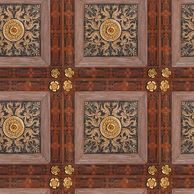 Old Wood Ceiling Tiles Panels Texture Seamless 04612