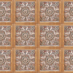 Old Wood Ceiling Tiles Panels Texture Seamless 04613