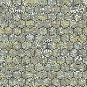 Textures   -   ARCHITECTURE   -   PAVING OUTDOOR   -   Hexagonal  - Dirty stone paving outdoor hexagonal texture seamless 06037 (seamless)