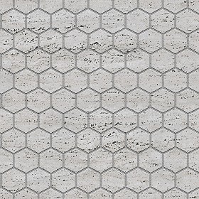 Textures   -   ARCHITECTURE   -   PAVING OUTDOOR   -   Hexagonal  - Travertine paving outdoor hexagonal texture seamless 06040 (seamless)