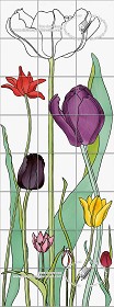 Textures   -   ARCHITECTURE   -   TILES INTERIOR   -   Ornate tiles   -   Floral tiles  - Ceramic floral tiles texture seamless 19220 (seamless)