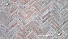 Textures   -   ARCHITECTURE   -   PAVING OUTDOOR   -   Terracotta   -  Herringbone - Terracotta old damaged paving outdoor texture seamless 19668