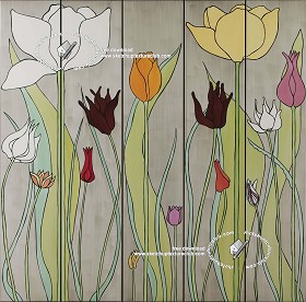Textures   -   ARCHITECTURE   -   TILES INTERIOR   -   Ornate tiles   -  Floral tiles - Ceramic panel floral tiles texture seamless 19221