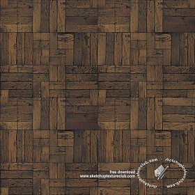 Textures   -   ARCHITECTURE   -   WOOD FLOORS   -  Parquet square - Old dark wood flooring square texture seamless 20301