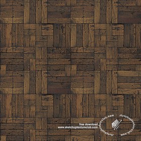 Textures   -   ARCHITECTURE   -   WOOD FLOORS   -   Parquet square  - Old dark wood flooring square texture seamless 20301 (seamless)