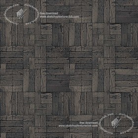 Textures   -   ARCHITECTURE   -   WOOD FLOORS   -   Parquet square  - Old dark wood flooring square texture seamless 20480 (seamless)