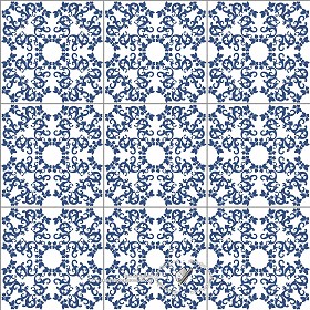 Textures   -   ARCHITECTURE   -   TILES INTERIOR   -   Ornate tiles   -  Mixed patterns - Ceramic ornate tile texture seamless 20315