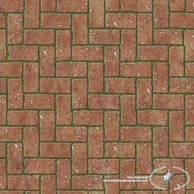 Textures   -   ARCHITECTURE   -   PAVING OUTDOOR   -   Parks Paving  - Damaged terracotta park paving texture seamless 18819 (seamless)