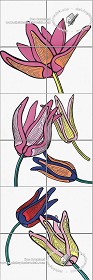 Textures   -   ARCHITECTURE   -   TILES INTERIOR   -   Ornate tiles   -   Floral tiles  - Ceramic floral tiles texture seamless 19228 (seamless)