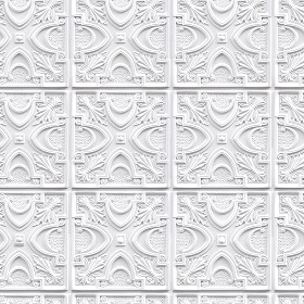 Textures   -   ARCHITECTURE   -   DECORATIVE PANELS   -   3D Wall panels   -  White panels - White interior ceiling tiles panel texture seamless 02991