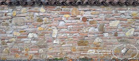 Textures   -   ARCHITECTURE   -   BRICKS   -  Special Bricks - Italy brick wall and stones texture horizontal seamless 19271