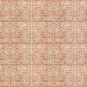 Textures   -   ARCHITECTURE   -   PAVING OUTDOOR   -   Terracotta   -   Blocks mixed  - Paving cotto rose window texture seamless 06635 (seamless)