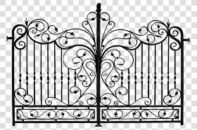 Textures   -   ARCHITECTURE   -   BUILDINGS   -   Gates  - Cut out metal black entrance gate texture 18635