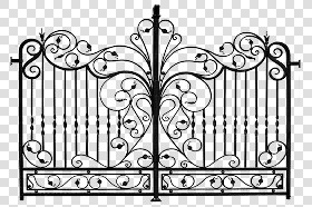 Textures   -   ARCHITECTURE   -   BUILDINGS   -  Gates - Cut out metal black entrance gate texture 18635