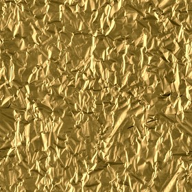Textures   -   MATERIALS   -  PAPER - Gold crumpled aluminium foil paper texture seamless 10891