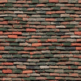 Textures   -   ARCHITECTURE   -   ROOFINGS   -   Flat roofs  - Old flat clay roof tiles texture seamless 03587 (seamless)