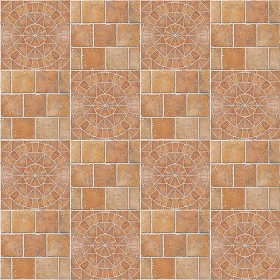 Textures   -   ARCHITECTURE   -   PAVING OUTDOOR   -   Terracotta   -   Blocks mixed  - Paving cotto rose window texture seamless 06637 (seamless)