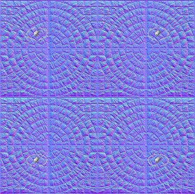 Textures   -   ARCHITECTURE   -   PAVING OUTDOOR   -   Concrete   -   Blocks mixed  - Painted concrete paving outdoor texture seamless 20750 - Normal