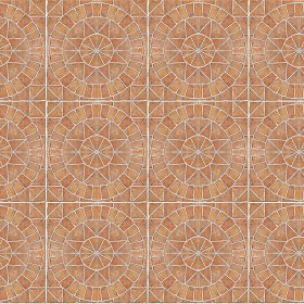 Textures   -   ARCHITECTURE   -   PAVING OUTDOOR   -   Terracotta   -  Blocks mixed - Paving cotto rose window texture seamless 16104