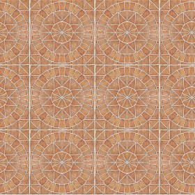 Textures   -   ARCHITECTURE   -   PAVING OUTDOOR   -   Terracotta   -   Blocks mixed  - Paving cotto rose window texture seamless 16104 (seamless)