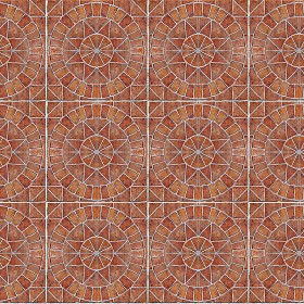 Textures   -   ARCHITECTURE   -   PAVING OUTDOOR   -   Terracotta   -  Blocks mixed - Paving cotto rose window texture seamless 16105