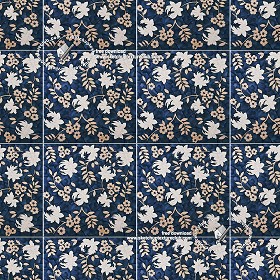 Textures   -   ARCHITECTURE   -   TILES INTERIOR   -   Ornate tiles   -   Floral tiles  - Ceramic floral tiles texture seamless 19235 (seamless)
