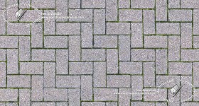 Textures   -   ARCHITECTURE   -   PAVING OUTDOOR   -   Concrete   -   Herringbone  - Herringbone concrete paving outdoor with moss texture seamless 19257 (seamless)